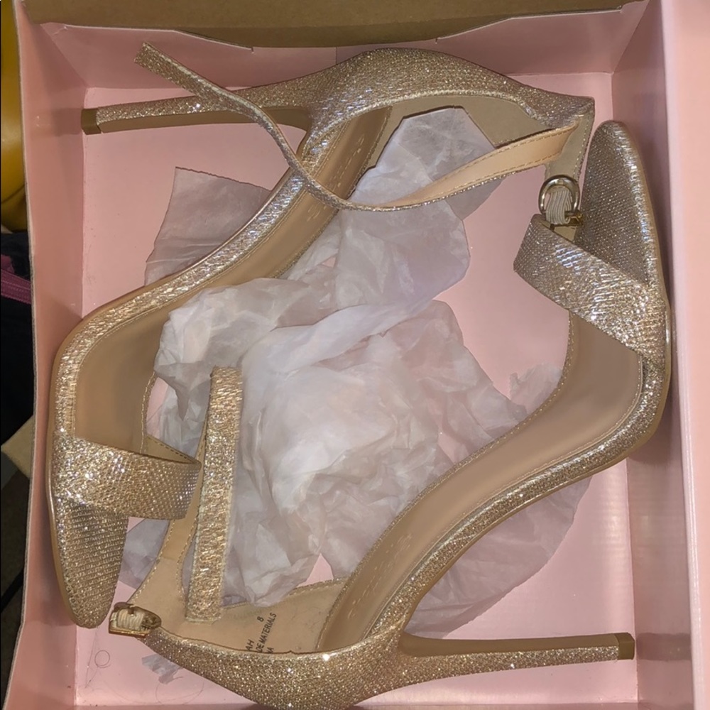 Sparkly gold heels